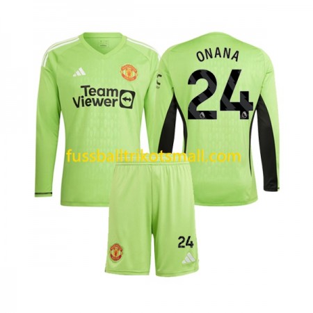 Fußballtrikots Manchester United Andre Onana 24 Torwart Kinder 2023-2024 Langarm Heimtrikotsatz kaufen